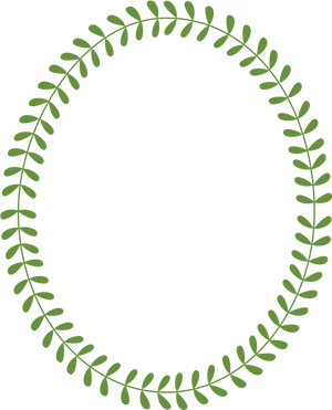Green Leaf Oval Frame PNG image