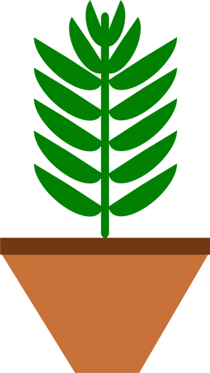 Green Leaf Plantin Terra Cotta Pot Vector PNG image