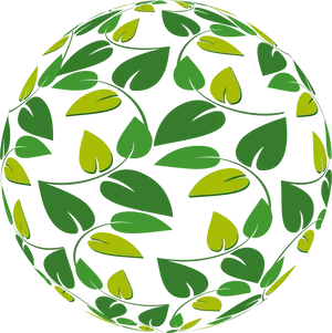 Green Leaf Sphere Pattern PNG image