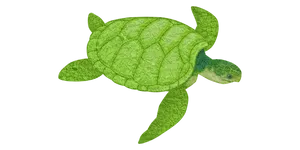 Green Leaf Texture Sea Turtle PNG image