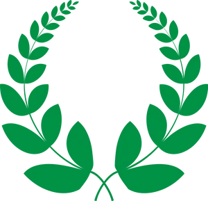 Green Leaf Wreath Vector PNG image