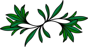 Green Leafy Branch Vector PNG image