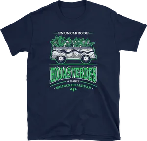 Green Leaves Cart T Shirt Design PNG