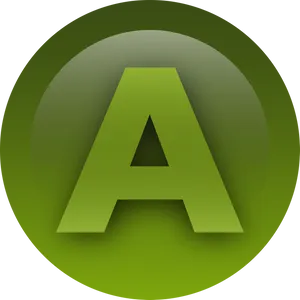 Green Letter A Button