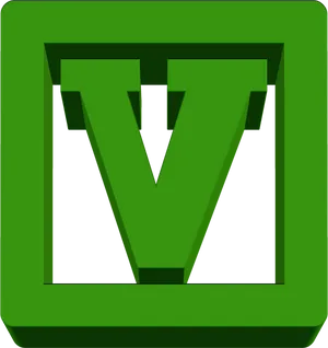 Green Letter V Icon PNG image