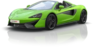 Green Mc Laren570 S Spider Side View PNG image