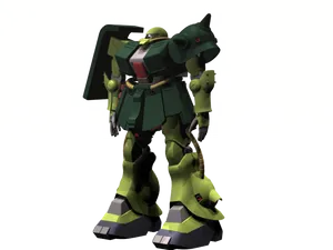 Green Mecha Robot Standing PNG image