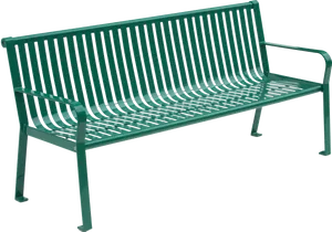 Green Metal Park Bench PNG