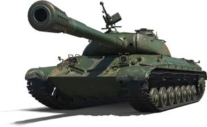 Green Military Tank Isolated