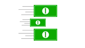 Green Money Bills Black Background