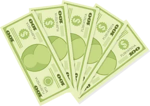 Green Monopoly Style100 Dollar Bills PNG image