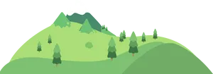 Green Mountain Landscape Vector