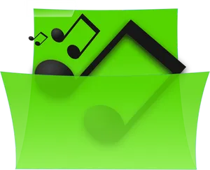 Green Multimedia Folder Icon