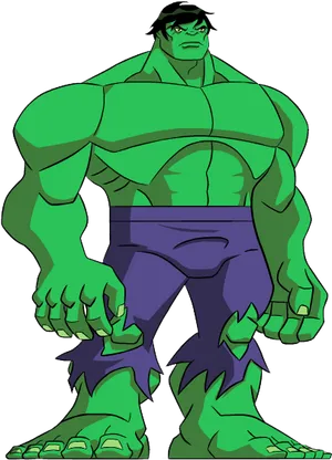 Green_ Muscular_ Animated_ Character PNG
