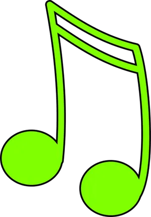 Green Music Notes Illustration PNG image