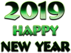 Green Neon2019 Happy New Year
