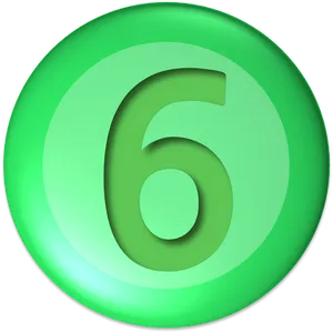 Green Number6 Icon PNG image