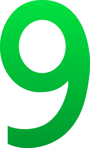 Green Number9 Graphic PNG image