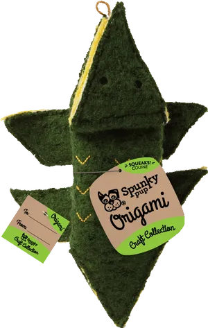 Green Origami Dog Toy PNG image