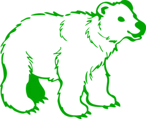 Green Outlined Bear Graphic