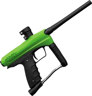 Green Paintball Marker Profile View PNG image