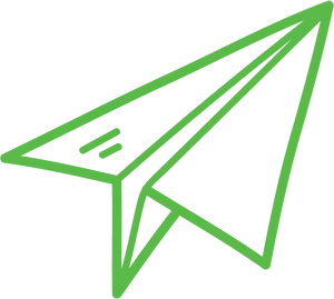 Green Paper Airplane Illustration PNG image