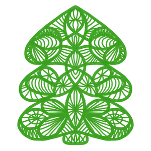 Green Paper Cut Christmas Tree PNG image