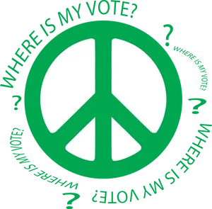 Green Peace Symbol Vote Query PNG image