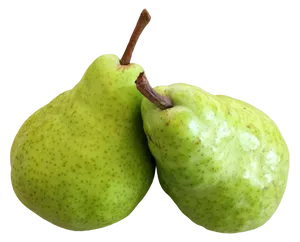Green Pears Black Background