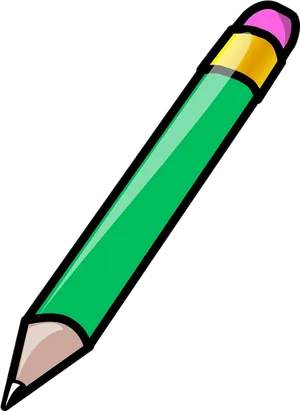 Green Pencil Cartoon Illustration PNG image