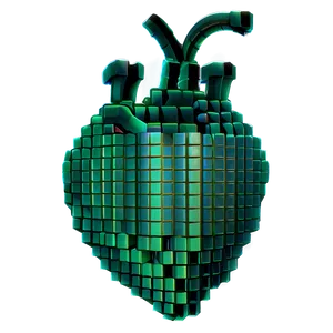 Green Pixel Heart Png 05252024 PNG image