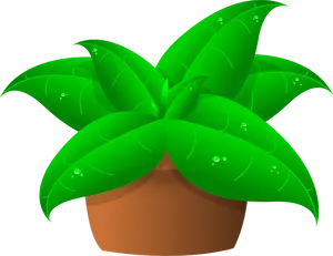 Green Plantin Brown Pot PNG image