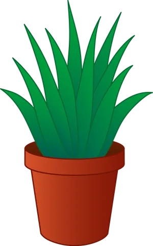 Green Plantin Terra Cotta Pot Illustration
