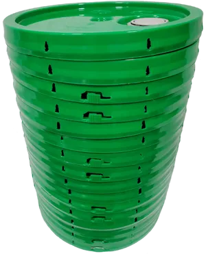 Green Plastic Bucket Stacked PNG image