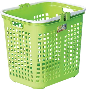 Green Plastic Laundry Basket PNG