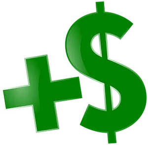 Green Plus Dollar Sign