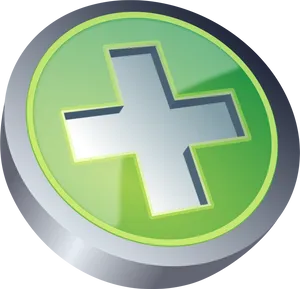 Green Plus Sign Button PNG image