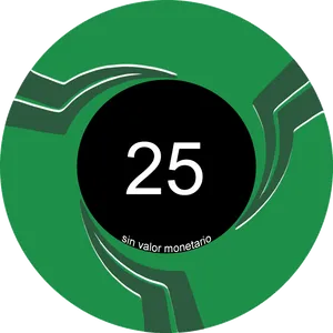 Green Poker Chip25 Value PNG
