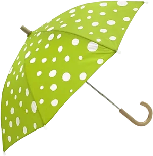 Green Polka Dot Umbrella PNG image