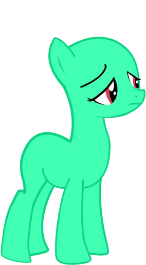 Green Pony Base Sad Expression PNG