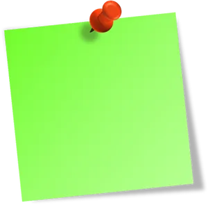 Green Post It Note Pinned PNG image