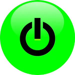 Green Power Button Icon PNG