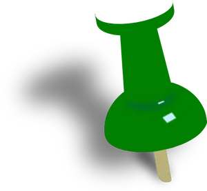 Green Push Pin Shadow PNG