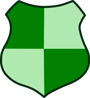 Green Quadrant Shield Graphic PNG image