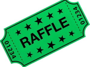 Green Raffle Ticket Graphic PNG image