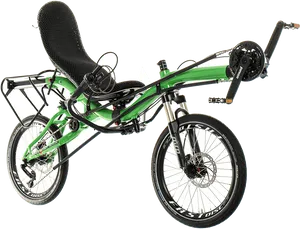 Green Recumbent Bicycle Isolated