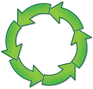 Green Recycle Arrows Circle PNG image