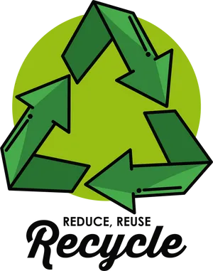 Green Recycle Symbolwith Slogan PNG image