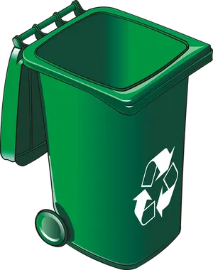 Green Recycling Bin Clipart PNG image