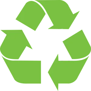 Green Recycling Symbolon Blue Background PNG image